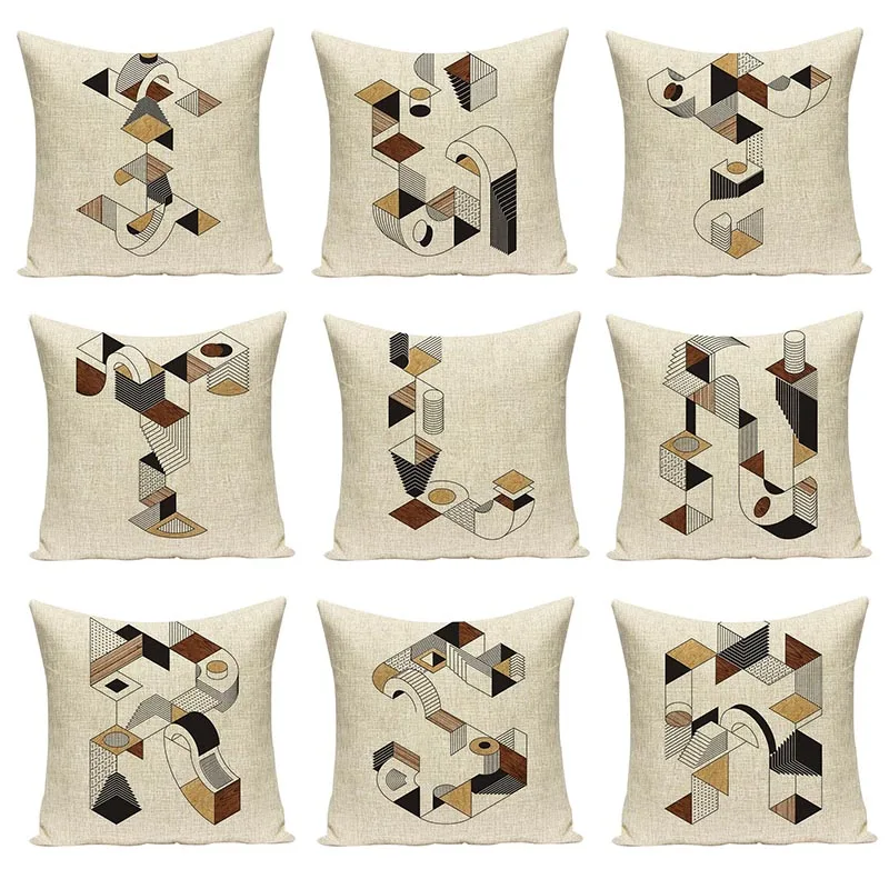 Pillow Case Scrabble Alphabet Letter M Home Sofa Decor Cushion