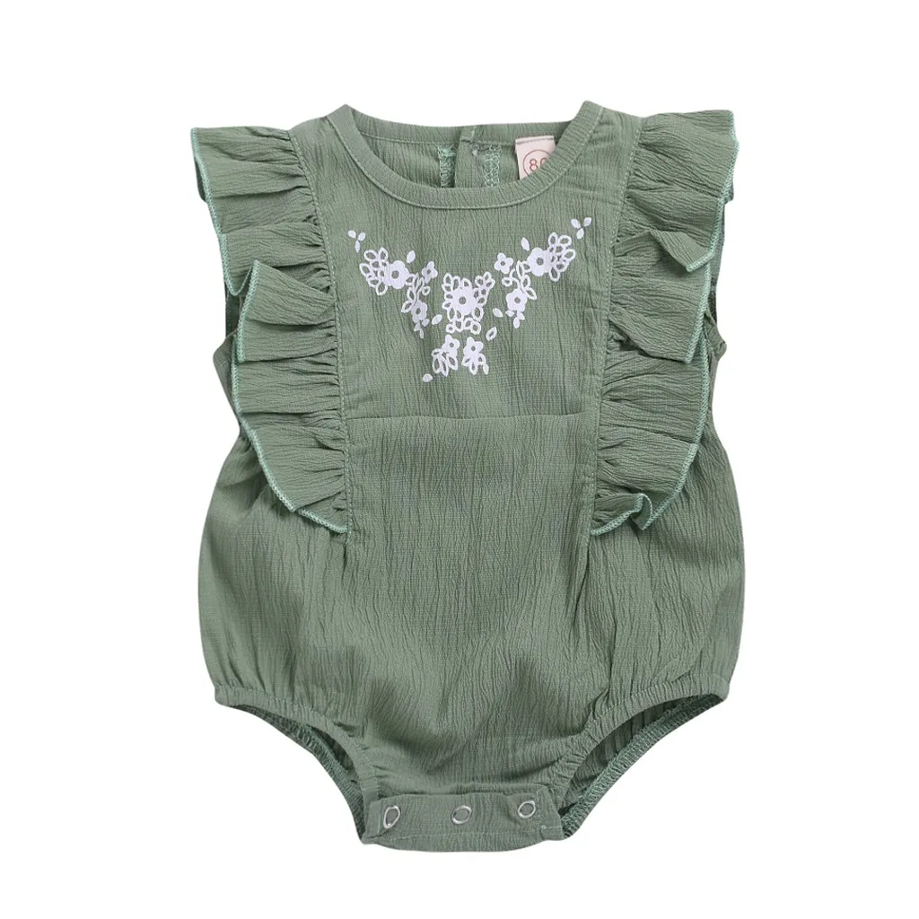 

SZYADEOU Summer Newborn Baby Girls Embroideried Ruffled Floral Clothes wholesale L4