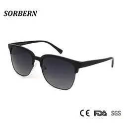 SORBERN винтажные ацетатные Солнцезащитные очки женские поляризационные высокого качества полуоправы брендовые Дизайнерские мужские