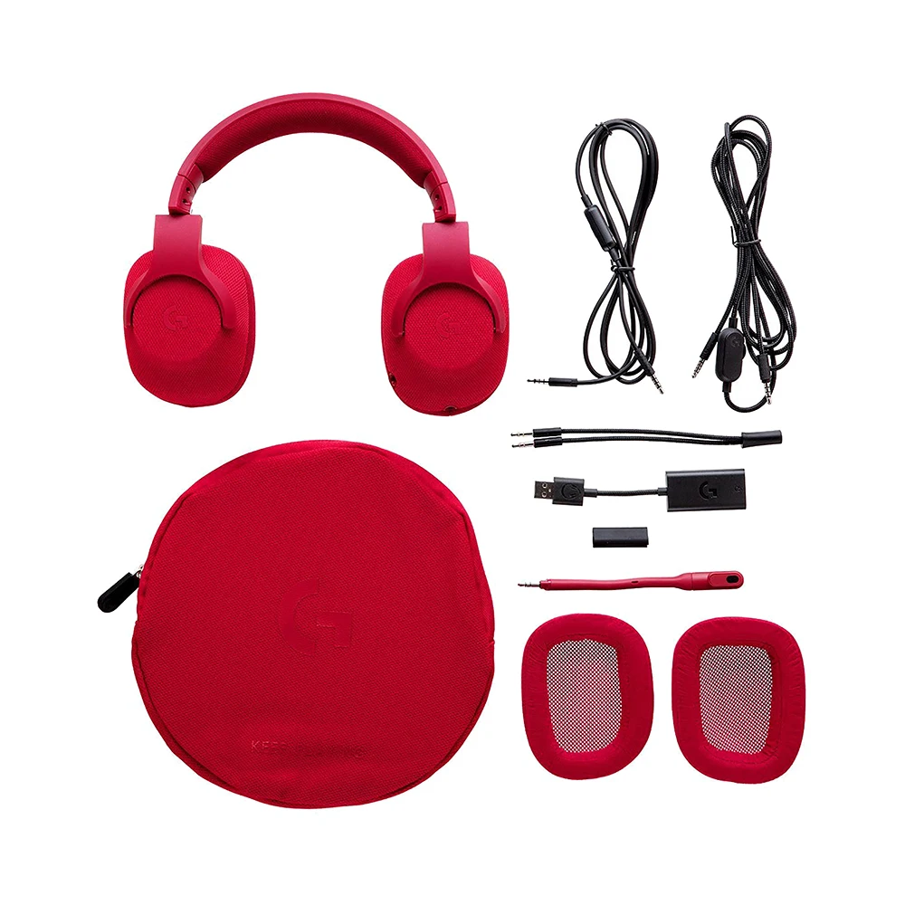 Logitech G433 игровая консоль + ПК/игровая бинауральная головная повязка красный