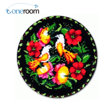 

n3th ZD219 Kinds of Flowers Hook Rug Kit DIY Unfinished Crocheting Yarn Mat Latch Hook Rug Kit Floor