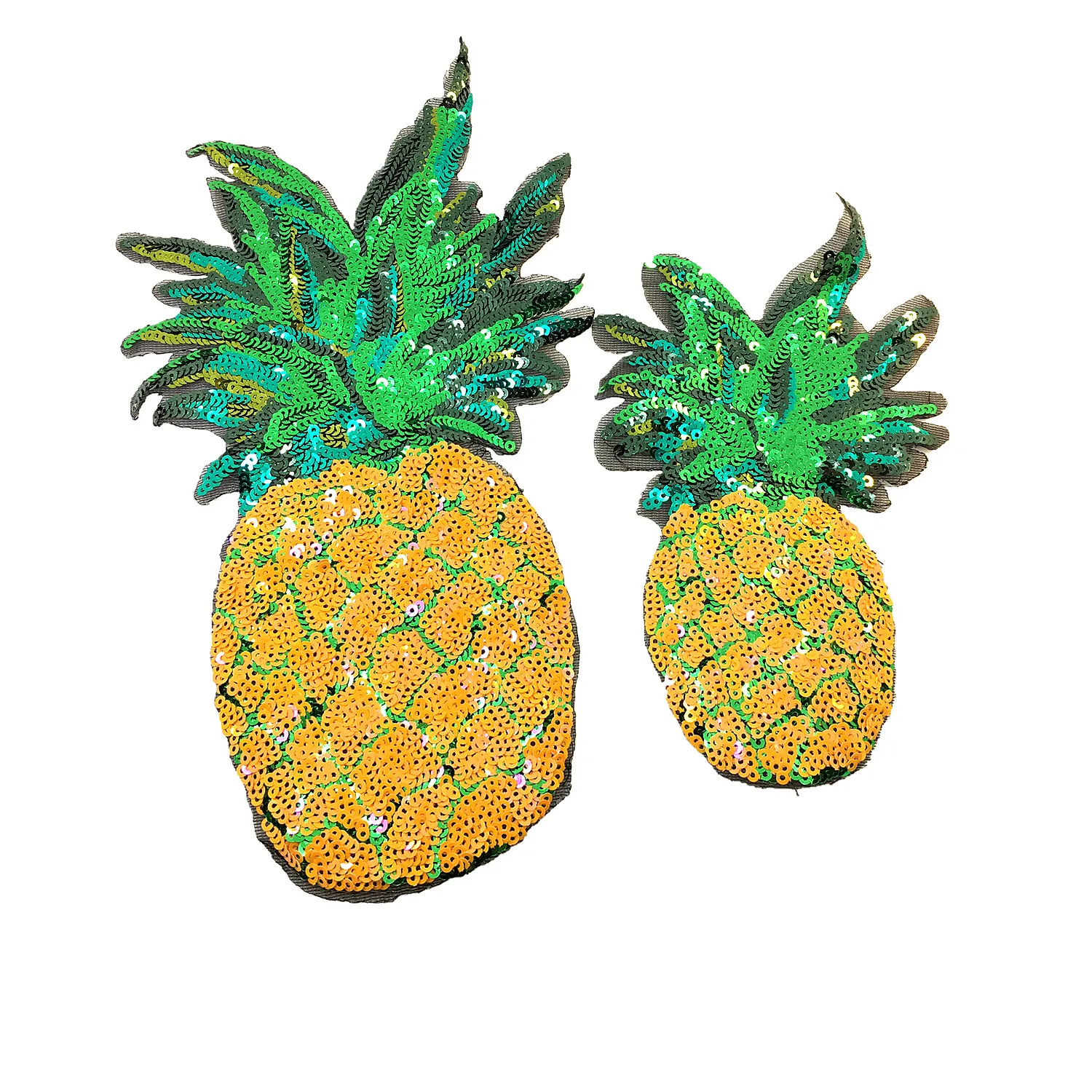 2Sets Sew On Sequin Pineapple Patch Fruits Applique Ananas Beaded
