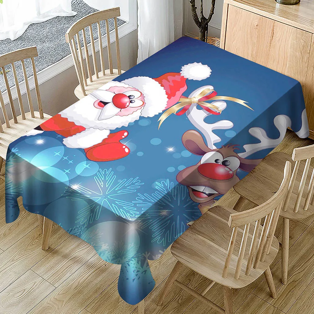 

Christmas Tablecloth Print Rectangle Table Cover Holiday masa ortusu Party Home Decor table cloth rectangular