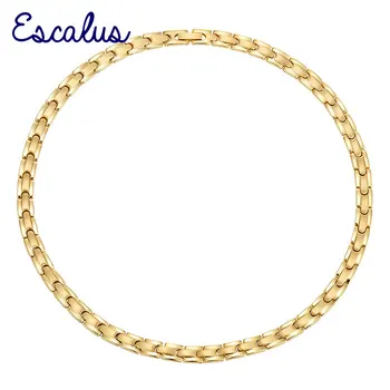 

Escalus 4-in-1 Healing Women Magnet 316L Stainless Steel Necklace Lady Chain Magnetic Gold Jewelry Choker Neckwear Charm