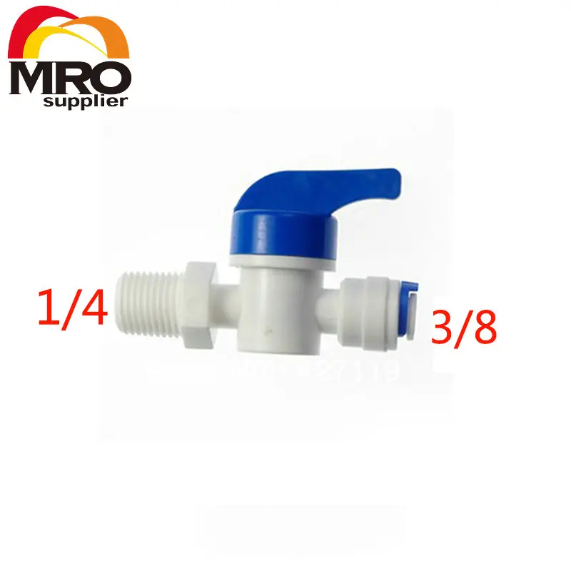 

2 Pcs Equal Straight 1/4 BSP Male-3/8 Tube Ball Valve Swicth Quick Connection RO Water Aquarium Osmosis System ST025 D