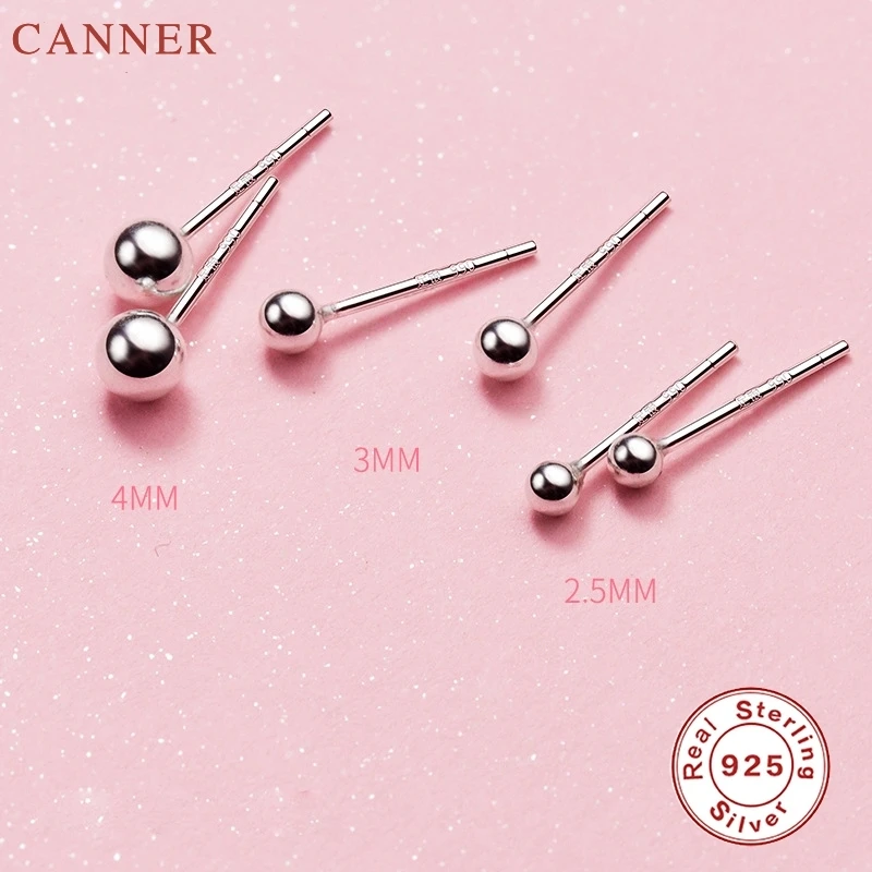 S990 Silver Ball Stud Earrings for Women Girls Korean Earrings 2019 Cartilage Ear Piercing Jewelry Cute Mini Earings C40