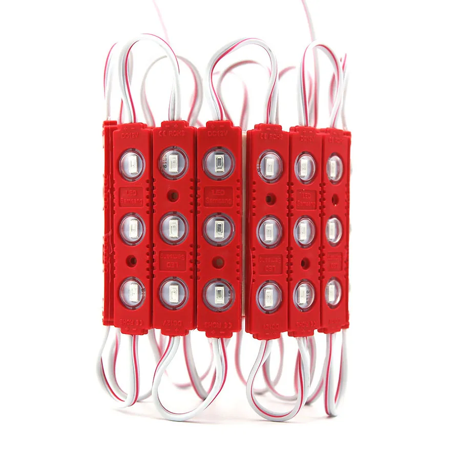 20Pcs 5730 LED Module DC12V 3LEDs Waterproof Outdoor Advertising Light Lamp Backlight for Billboard Warm White Red Green Blue Yellow (34)