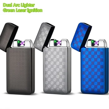 

Dual Arc USB Electronic Cigarette lighter Pulse Metal Novelty Lighter Flameless Windproof Plasma Lighter Torch Jet Encendedor