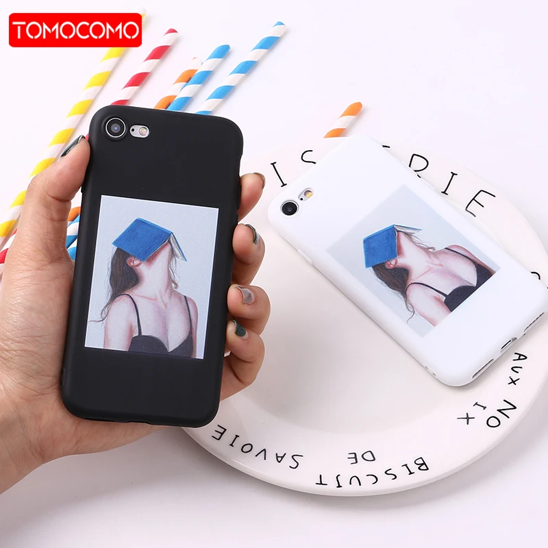 

Girl Painting Art Cute Soft TPU Silicone Matte Case Fundas Coque Cover For iPhone 11 Pro 6 6S 5 5S SE 8 8Plus X 7 7Plus XS Max