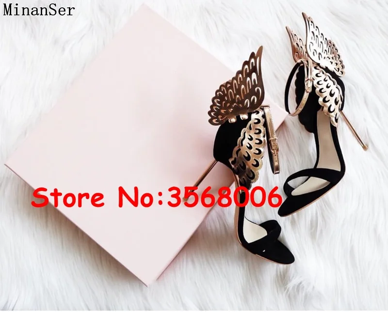 Wholesale amazing multi-color 3D butterfly open toe thin heels sandals wedding party bridal shoes sexy ankle wrap stiletto heels