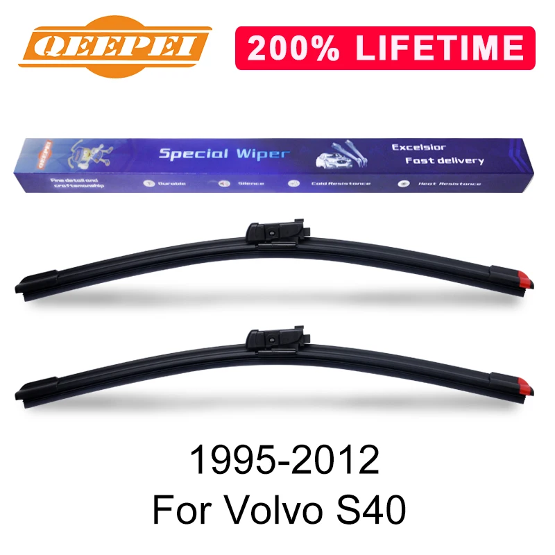 QEEPEI Замена стеклоочистителя для Volvo S40 1995-2012 Силиконовая Резина лобовое стекло