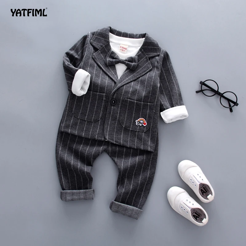 YATFIML/Детский костюм из 3 предметов; Весенний костюм джентльмена для мальчиков; Праздничная детская одежда для свадьбы; элегантные вечерние костюмы для мальчиков