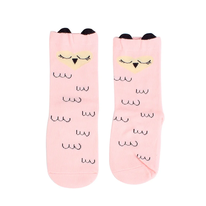 4 Pairs Cartoon Alpaca Kids Socks Animal Infant Cotton Socks Spring Autumn Baby Girls Boys Floor Socks Comfort Children Clothing (8)