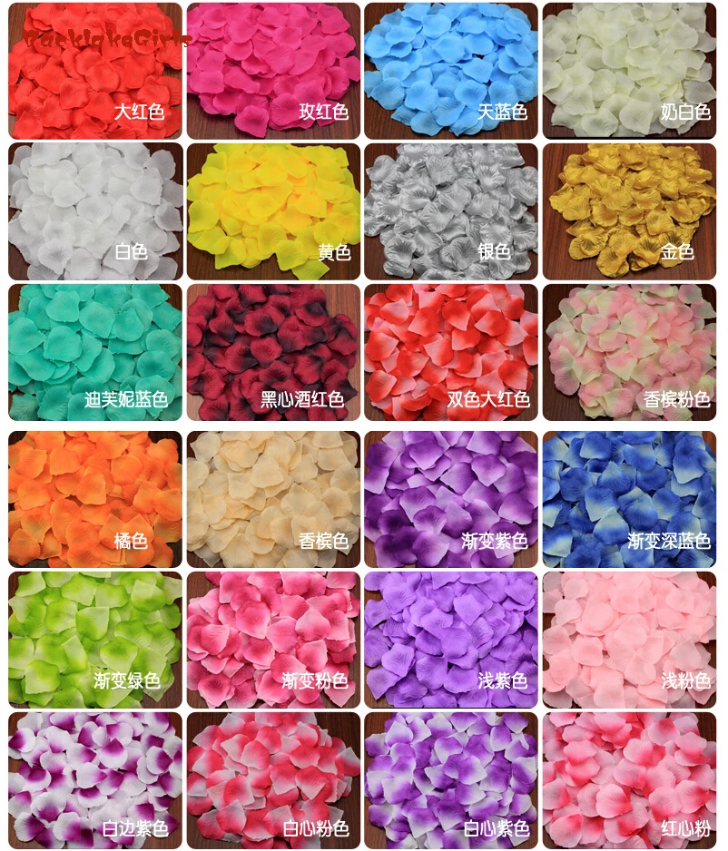 

BacklakeGirls Rose Petals 2017 Sell Romantic Silk For Wedding Decorations Artificial Polyester Confetti 2000Pcs/lot Flower Petal