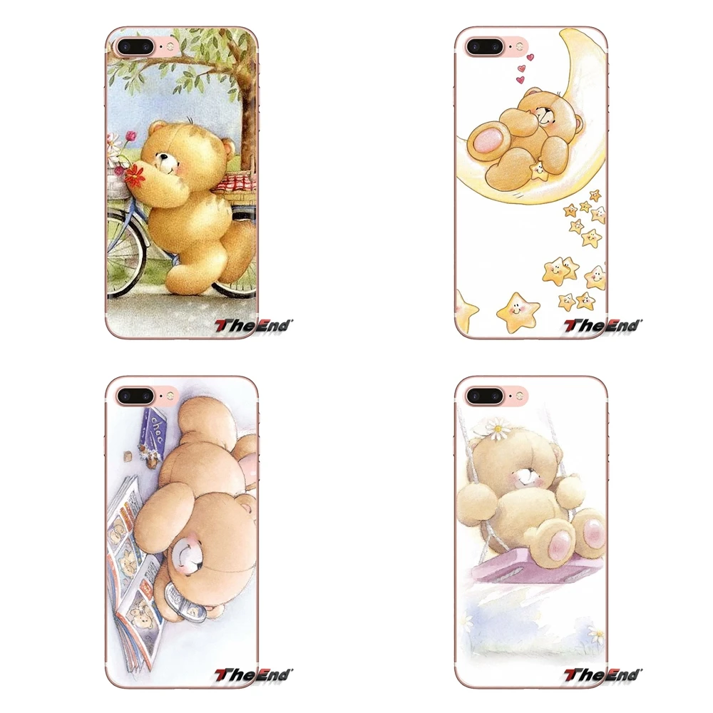 Для Sony Xperia Z Z1 Z2 Z3 Z5 compact M2 M4 M5 C4 E3 T3 XA Huawei Mate 7 8 Y3II прозрачные мягкие чехлы Forever Friends Bear