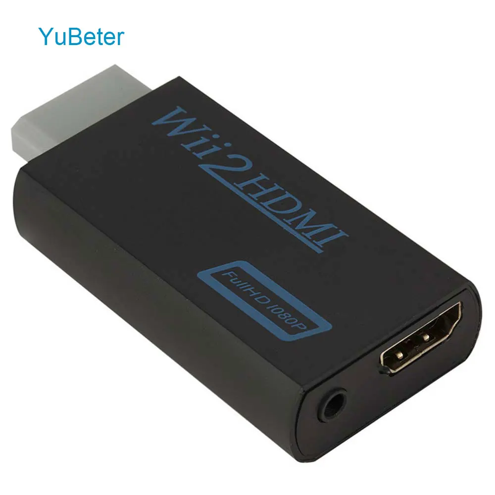 

YuBeter HD 1080p for Wii to HDMI Converter Adapter for Wii2HDMI with 3.5mm Audio Output Automatic Upscaler Support NTSC 480i PAL