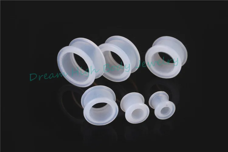 New Clear Silicone Ear Plugs Flesh Tunnel 8mm 10mm Earring Stud
