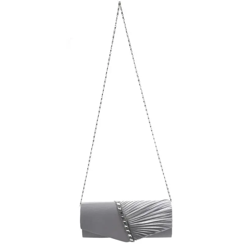 Ladies Diamond Ruffle Party Prom Bridal Evening Envelope Clutch Bag