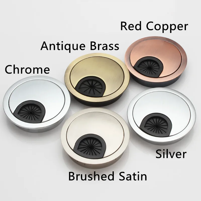 

60mm Table Cable Wire Outlet Port Round Computer PC Desk Grommet Cable Hole Cover Line Holder Wiring Accessories Wire hole