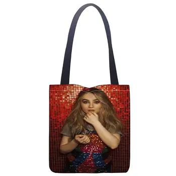 

New Sabrina Carpenter printed canvas tote bag convenient shopping bag woman bag student bag Custom your image
