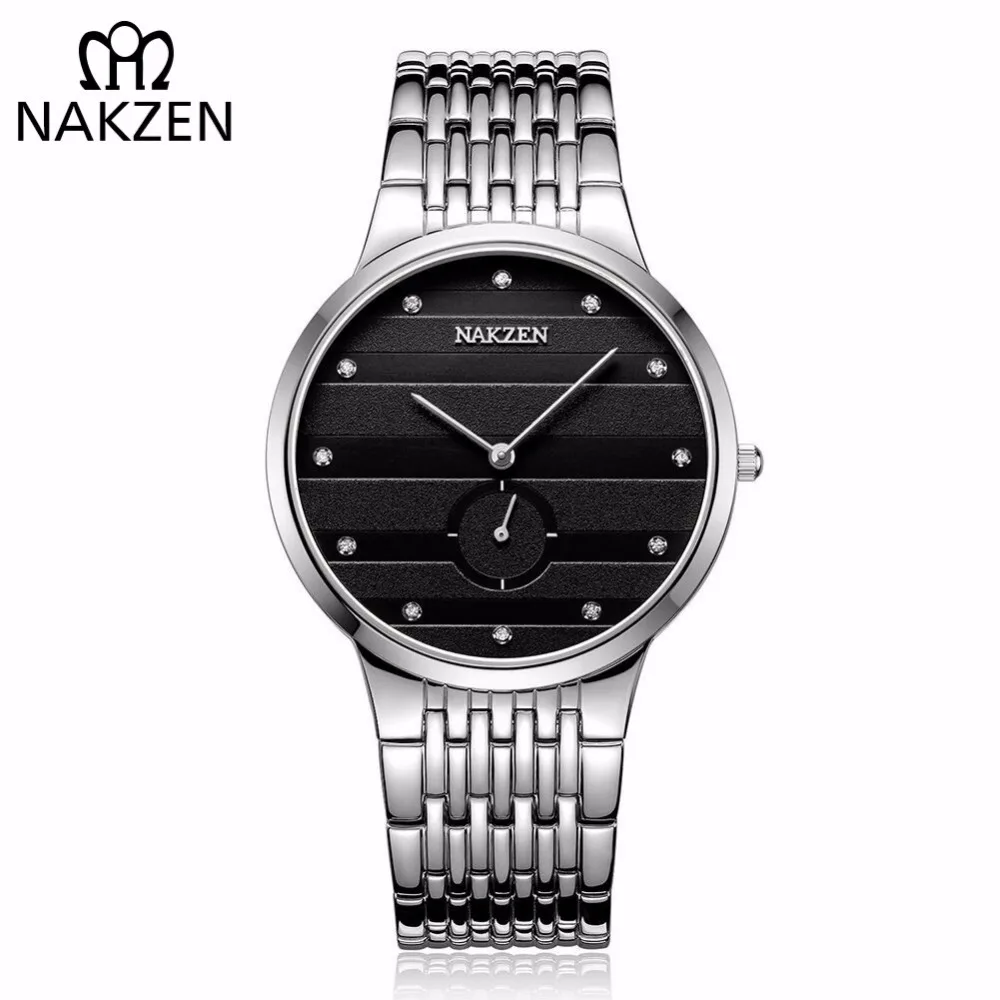 NAKZEN Diamond Мужские кварцевые часы люксовый бренд сапфировые мужские наручные из