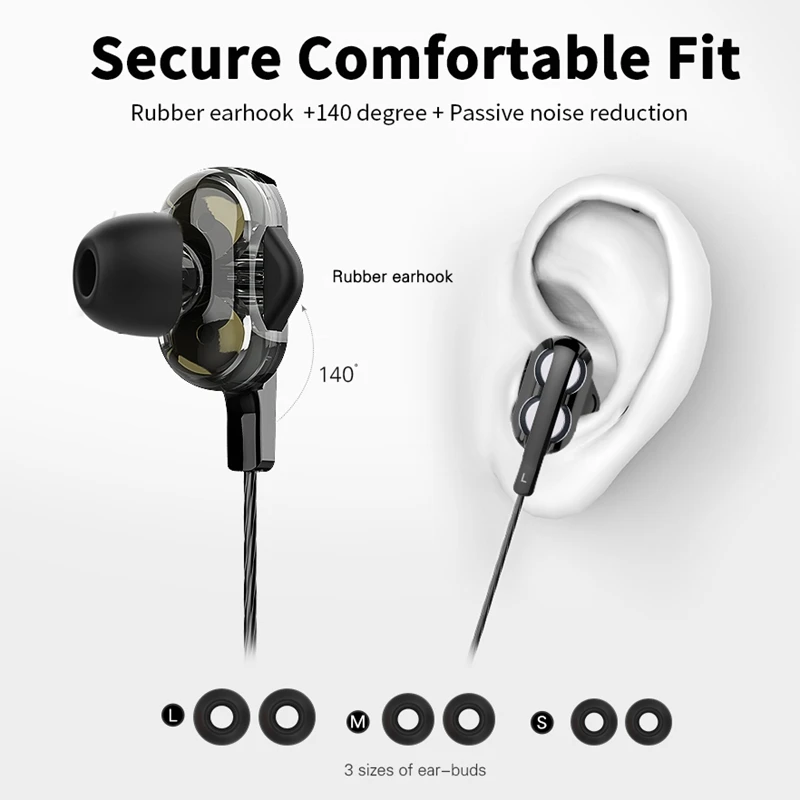 Langsdom LD4 Dual Driver Wireless Headphones Bluetooth Earphone For Phone Neckband sport earphone Auriculare CSR Bluetooth V4.2