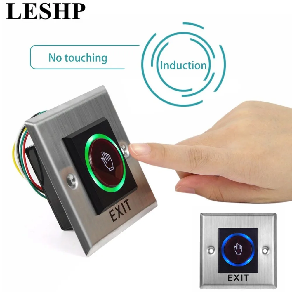 

LESHP Inductive Exit Switch No Touch Sensor Exit Release Button Access Control For 86 bottom box DC12V With LED Indicator Light