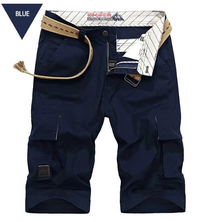 Новые модные летние шорты-карго с мульти карман Для мужчин Повседневное Boardshort мыть хлопок Пляжные шорты Свободные мешковатые шорты Уличная