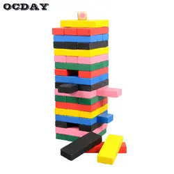 OCDAY 54 шт дети деревянные строительные блоки Игрушки Domino детский штабелер рано образовательная игра игрушечный комплект укладки Настольная