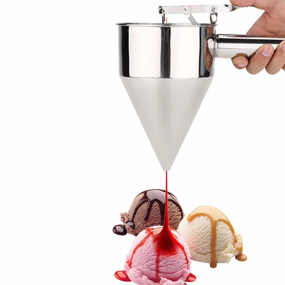 Stainless Steel Waffle Pancake Cupcake Batter Dispenser Funnel Pancake