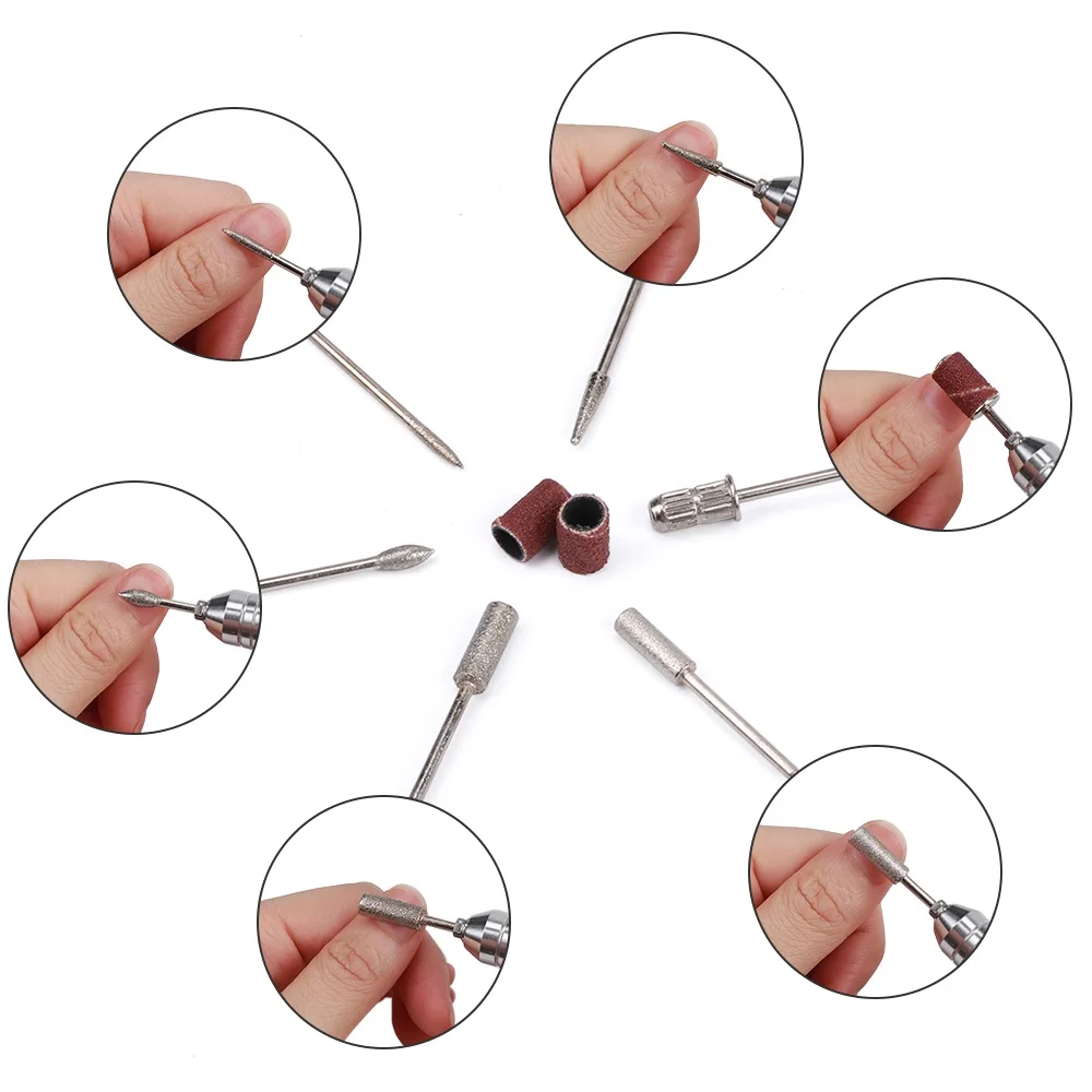 Máquina de Broca do Prego Equipamento do Prego Broca do Prego Elétrica Manicure Pedicure Arquivos Acessório Bits 300 Pçs Lixar 30w 35000rpm Pro 13 Brocas elétricas p/ manicure e acessórios