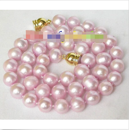 

Genuine 17" 10mm lavender round freshwater pearl necklace magnet clasp j8022 ^^^@^Noble style Natural Fine jewe FREE SHIPPING