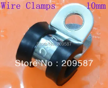 

10pcs 10mm Zinc Plated Rubber Insulated Cushinoned Cable Wire Fuel Clamps Clips
