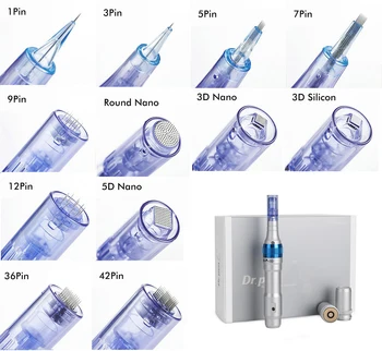

20pcs Dr Pen A6 1 3 5 7 9 12 36 42 pins Nano Needle Cartridge For MYM Electric Derma Pen, Tattoo Micro Needles