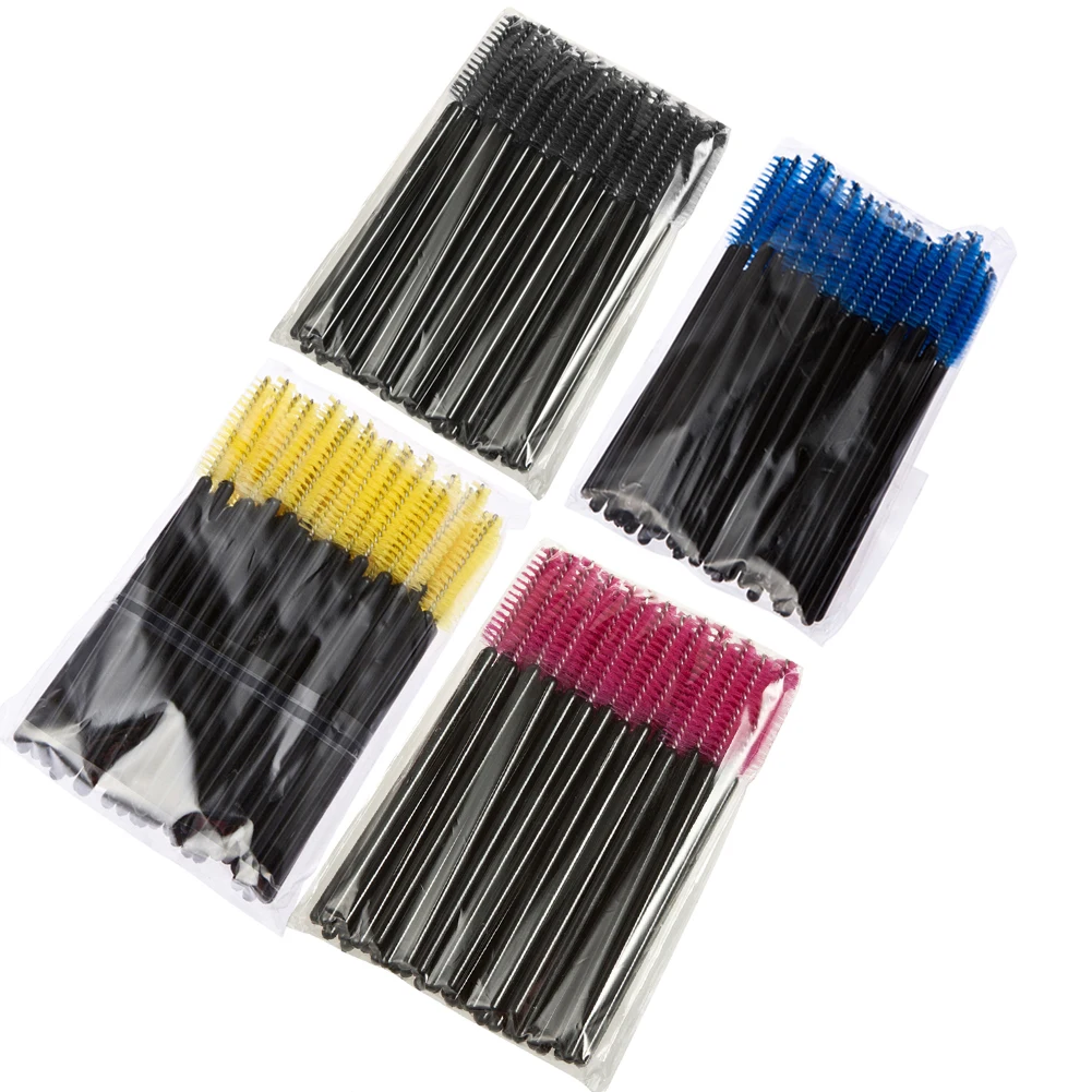 T2N2 200pcs Disposable Eyelash Eyebrow Brush Mascara Applicator Wand Spoolers Eyelash Comb Brushes Makeup Tool Set