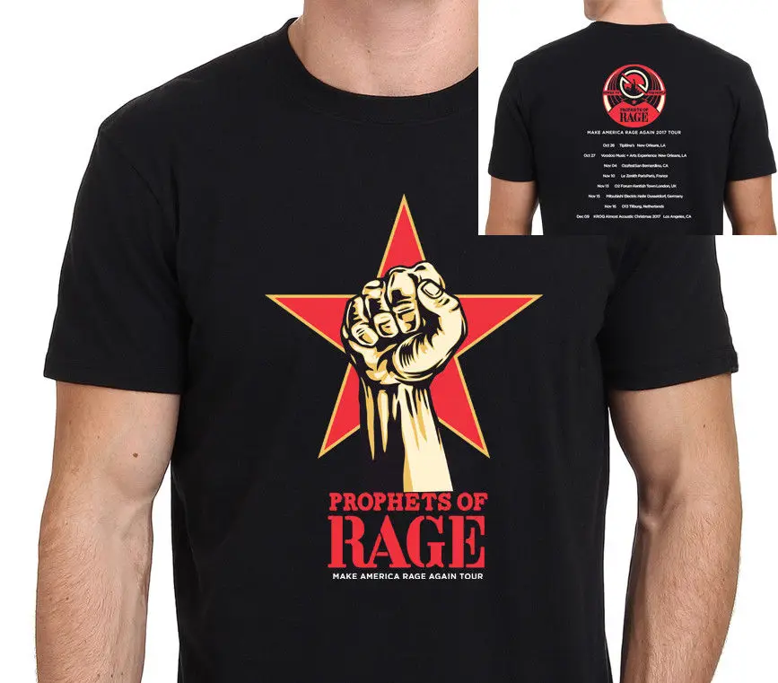 PROPHETS OF RAGE MAKE AMERICA Tour 2017 Футболка мужская черная Высококачественная с принтом на