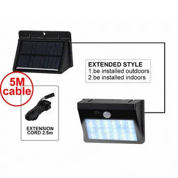 

30 leds solar light detachable panel led strips bulb frost resistant outdoor for yard lawn patio lantern security emergency deck