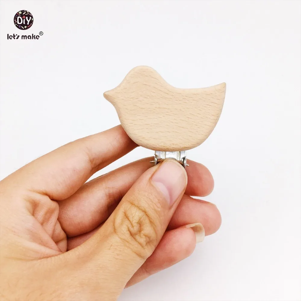 

Let's Make Baby Nursing Accessories 5pc Heart Pacifier Chain Clip Pacifier Clip Wooden Animal Clip Teething Beads Clip Teether