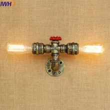 IWHD Antique Water Pipe Wall Lamp Vintage Wandlamp Loft Industrial Wall Light Fixtures LED Stair Light Appliques Pared Murale spider shaped water pipe wall light fixtures industrial loft style retro vintage wall lamp sconces luminaire applique murale