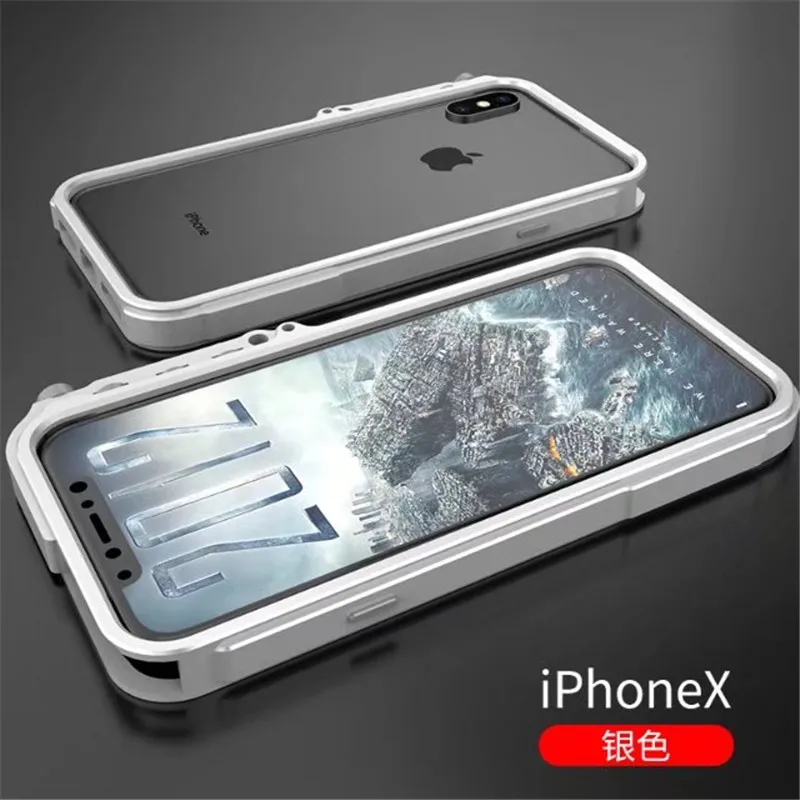 Новое поступление металлический бампер для Iphone X 10 Zimon дизайн премиум авиационный чехол для телефона тактическое издание для - Цвет: Серебристый