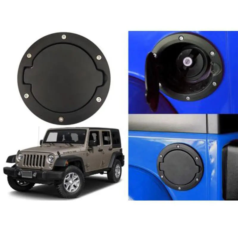 

Adeeing For 2007-2018 Jeep Wrangler High Strength Fuel Door Gas Cap Lid Cover with Screws fuel tank cap CNC aluminum alloy