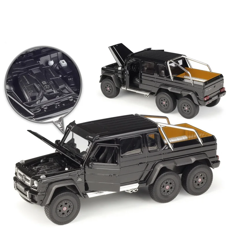 1:24 Welly Benz G63 AMG 6X6 черный/белый/золотой/серебристый/красный литой под давлением модель автомобиля