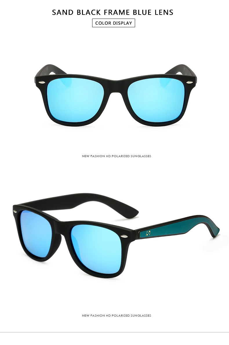 Мужские поляризованные солнцезащитные очки longkeader, мужские солнцезащитные очки для вождения, модные солнцезащитные очки с линзами Polaroid, Gafas gafas De Sol Masculino - Цвет линз: black blue