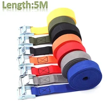 5M * 25mm voiture Tension corde attacher sangle forte ceinture à cliquet sac à bagages Cargo arrimage avec boucle en métal remorquage corde tendeur