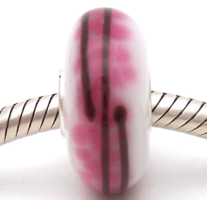 

PJG922 100% S925 Sterling Silver Beads Murano Glass beads Fit European Charms Bracelet charms diy jewelry Lampwork GlassBeads