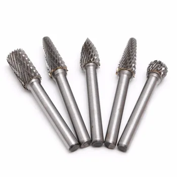 

5Pcs 1/4" Tungsten Carbide Burr Bit 6mm Rotary Cutter Files CNC Engraving Tool