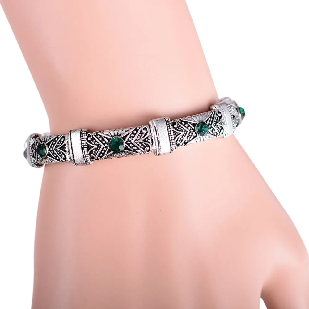 

New Boho Vintage Stretch Bracelets & Bangles for Women Bohemian Antique Silver Bijoux Femme Adjustable Small Cuff Bracelet