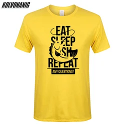 Pesca de los Hombres Camiseta Verano 2019 Comer Dormir Pescado Divertido Imprimir Algodón Regalo para Pescador Hombre O-Cuello de Algodón de Manga Corta Camisetas Superiores Pesca de los Hombres Camiseta Verano 2019 Comer Dormir Pescado Divertido Imprimir Algodón Regalo para Pescador Hombre O-Cuello de Algodón de Manga Corta Camisetas Superiores
