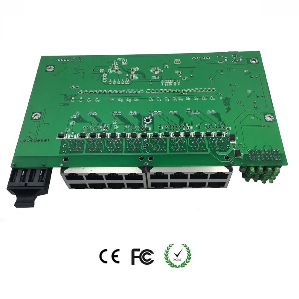 Бесплатная доставка 16 Порты и разъёмы обратное poe Питание ethernet коммутатор с 1 sc
