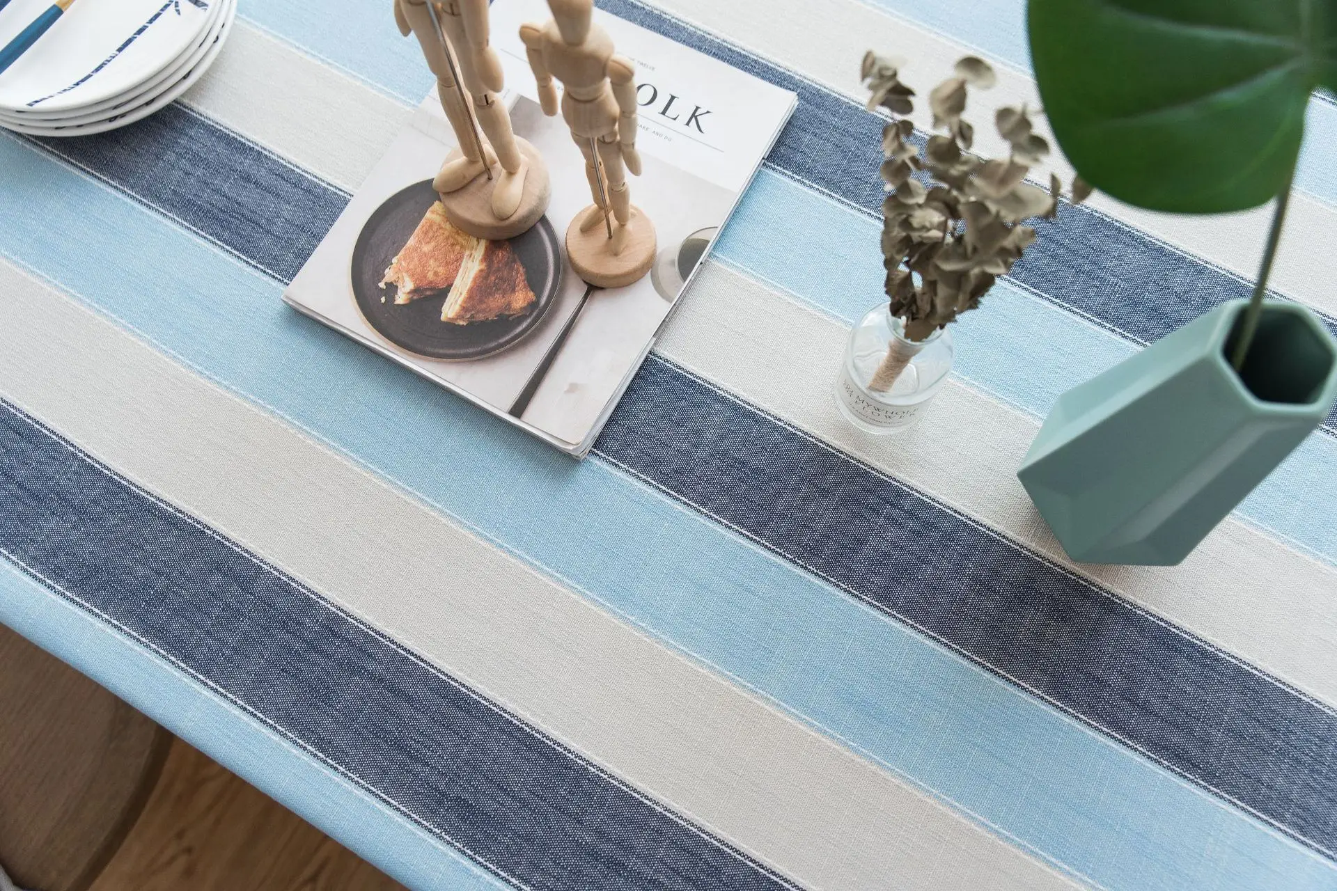 Blue broom stripes